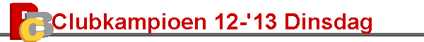 Clubkampioen 12-'13 Dinsdag
