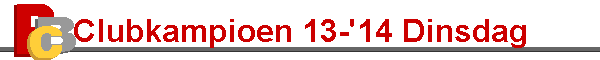 Clubkampioen 13-'14 Dinsdag