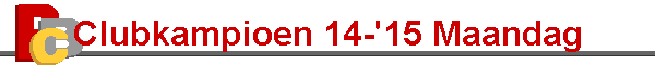 Clubkampioen 14-'15 Maandag